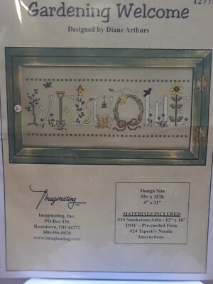GARDENING WELCOME Cross Stitch Kit  Imaginating by Diane Arthurs 4'' X 11''  1277K