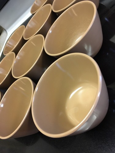 10 Vintage Melmac Melamine Ice Cream Dessert Bowls Brown 3.5