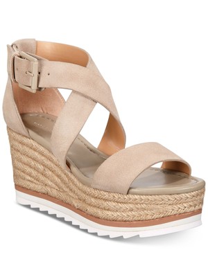 

MARC FISHER Женские бежевые кожаные туфли на танкетке Zendra на платформе 1-1/2 дюйма, 7,5 м, Бежевый, MFZENDRA