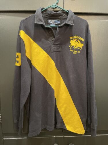 Vintage Mens Polo Ralph Lauren L/S Rugby Shirt XXL New York Vintage Mens Polo Ralph Lauren L/S Rugby Shirt XXL New York