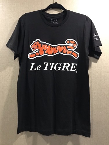 LE TIGRE - BLACK T-SHIRT ORANGE TIGER - MENS SIZE MEDIUM - NEW