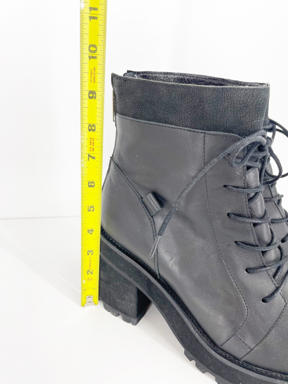 Platform Combat Boots Black Leather 