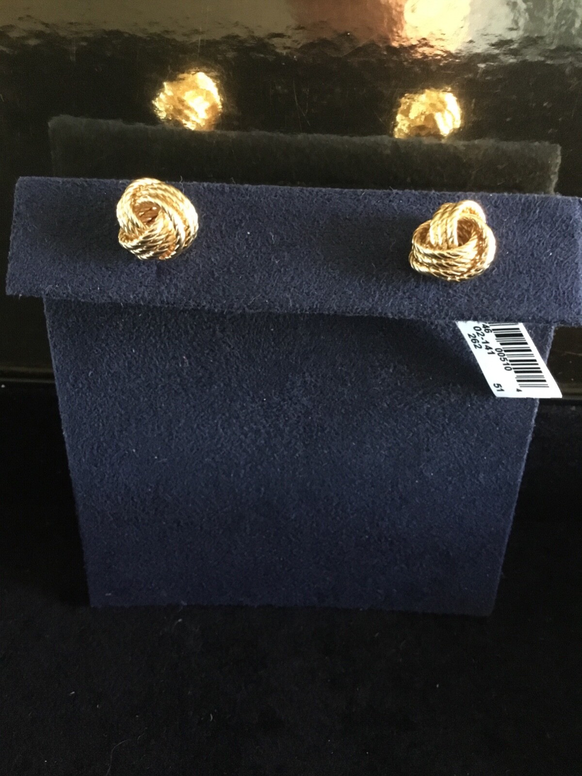 NEW Love Knot Stud Earrings Rope design 14k yellow gold