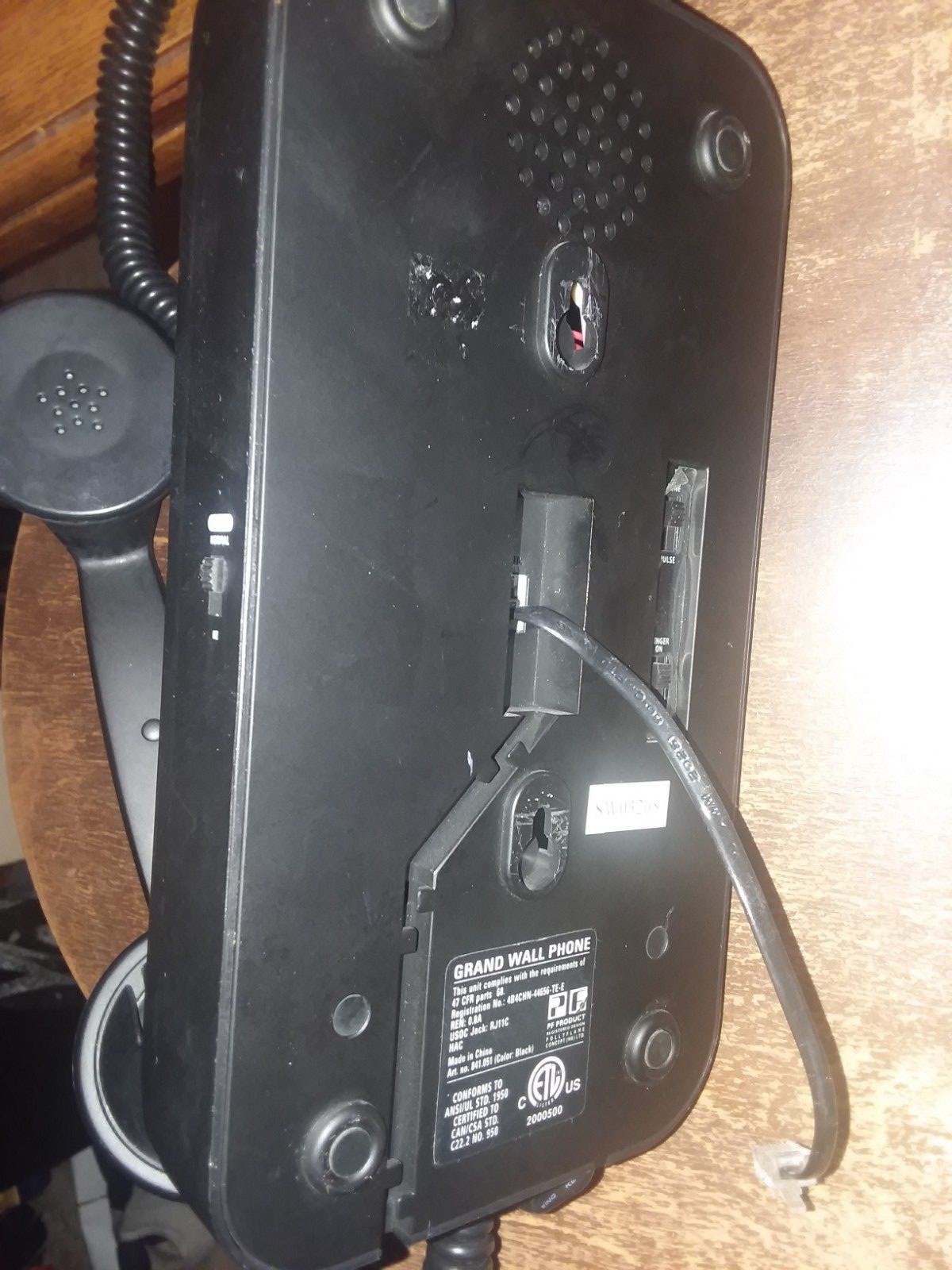 Pottery Barn Grand Wall Phone Vintage Retro Style Telephone Black Old Fashioned