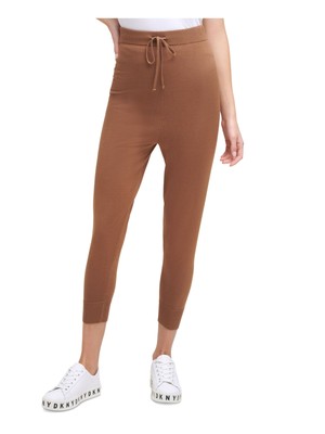 Женские коричневые эластичные узкие брюки в рубчик DKNY XL