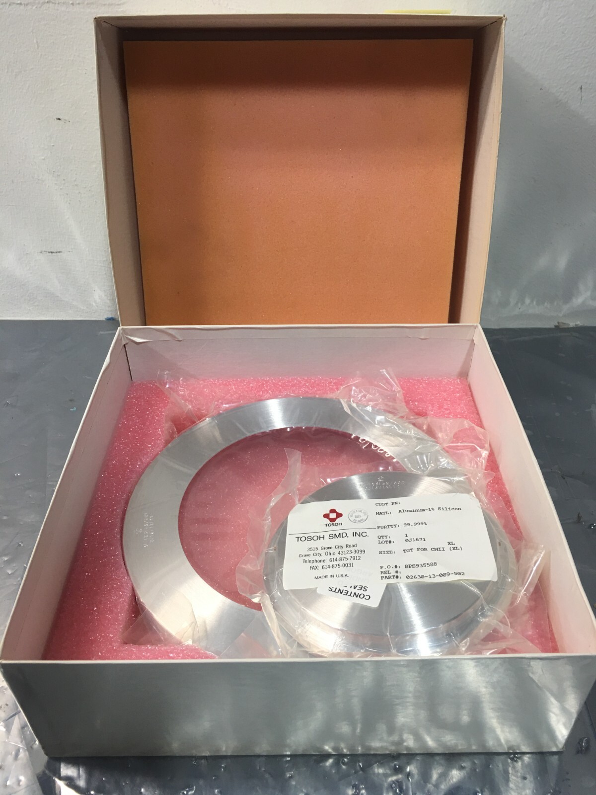 TOSOH 02630-13-009-502 AL 1% SI, 104971