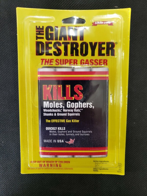 Giant Destroyer Bomb 4 Pack Gophers Moles Rats Yards Garden Lawn *New*