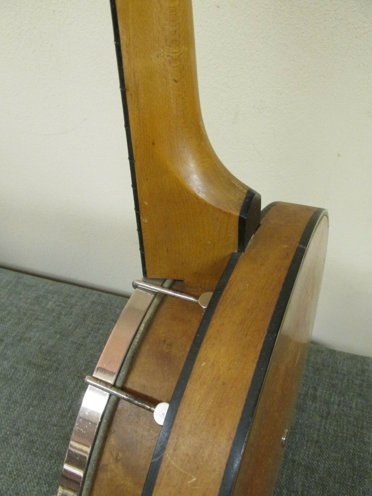 Vintage Tenor 4 String Banjo (Unmarked) Bird's Eye Maple Resonator