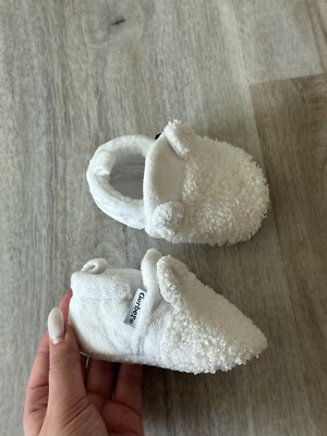 Gerber Baby Plush Bear Booties with Ears, Size 3/6M White
