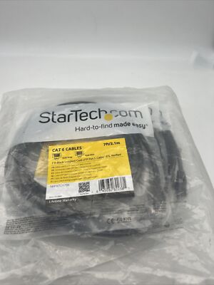 Startechcom N6PATCH7BK 7ft Black Snag-less Category 6 Patch Cable 10 Qty