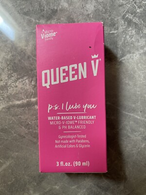 QUEEN V Water-Based Personal V-Lubricant. P.S. I Lube You. PH Balanced. Exp 7/24
