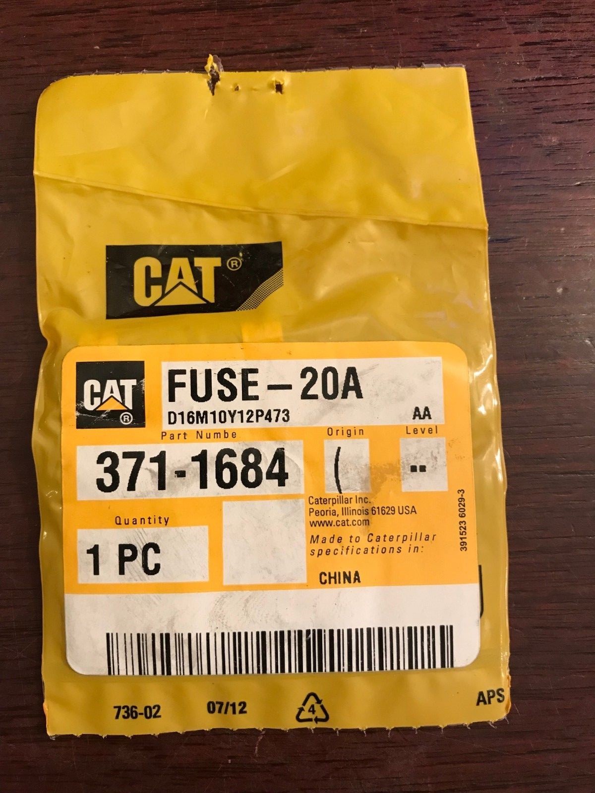 3711684 GENUINE CAT 20 Amp FUSE Caterpillar 371-1684 | eBay