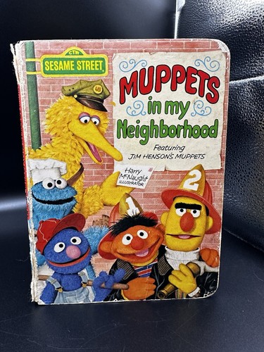 Sesame Street Vintage Board Book Muppets in My Neighborhood