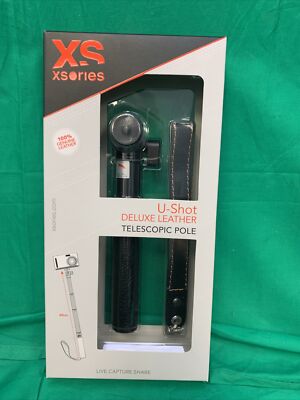 XSories U-Shot Deluxe Perche télescopique en cuir pour Caméra GoPro Noire