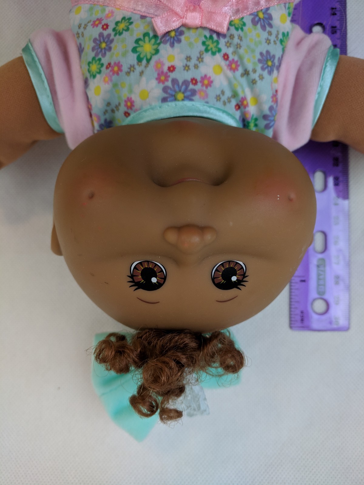 Cabbage Patch Kid Baby Doll AA Brown Eyes Curly Brown Hair Tuft 2004 11