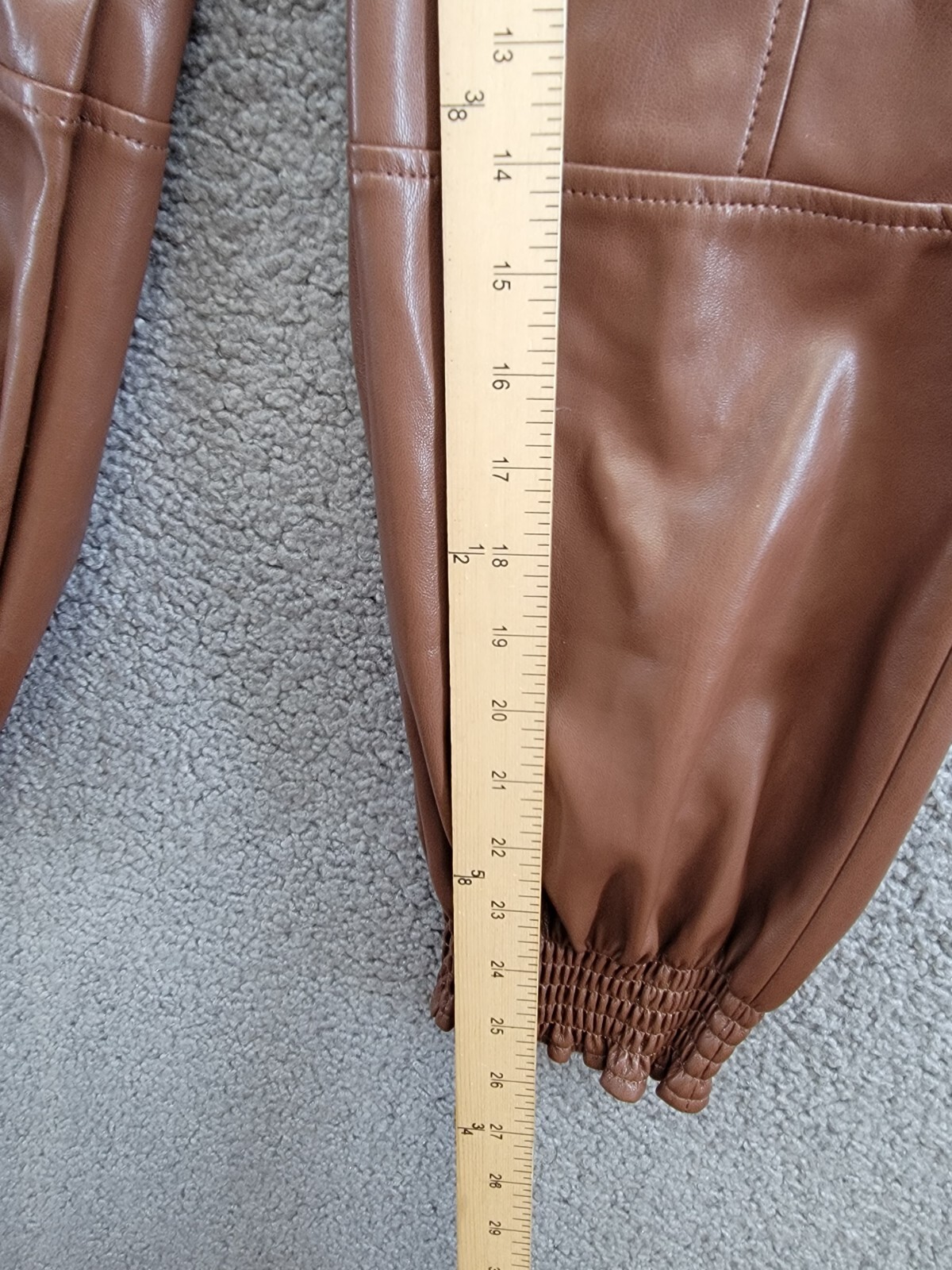 Cinq à Sept Jenning Vegan Leather Cargo Pants Women's S Espresso Pullon Style - Picture 7 of 17
