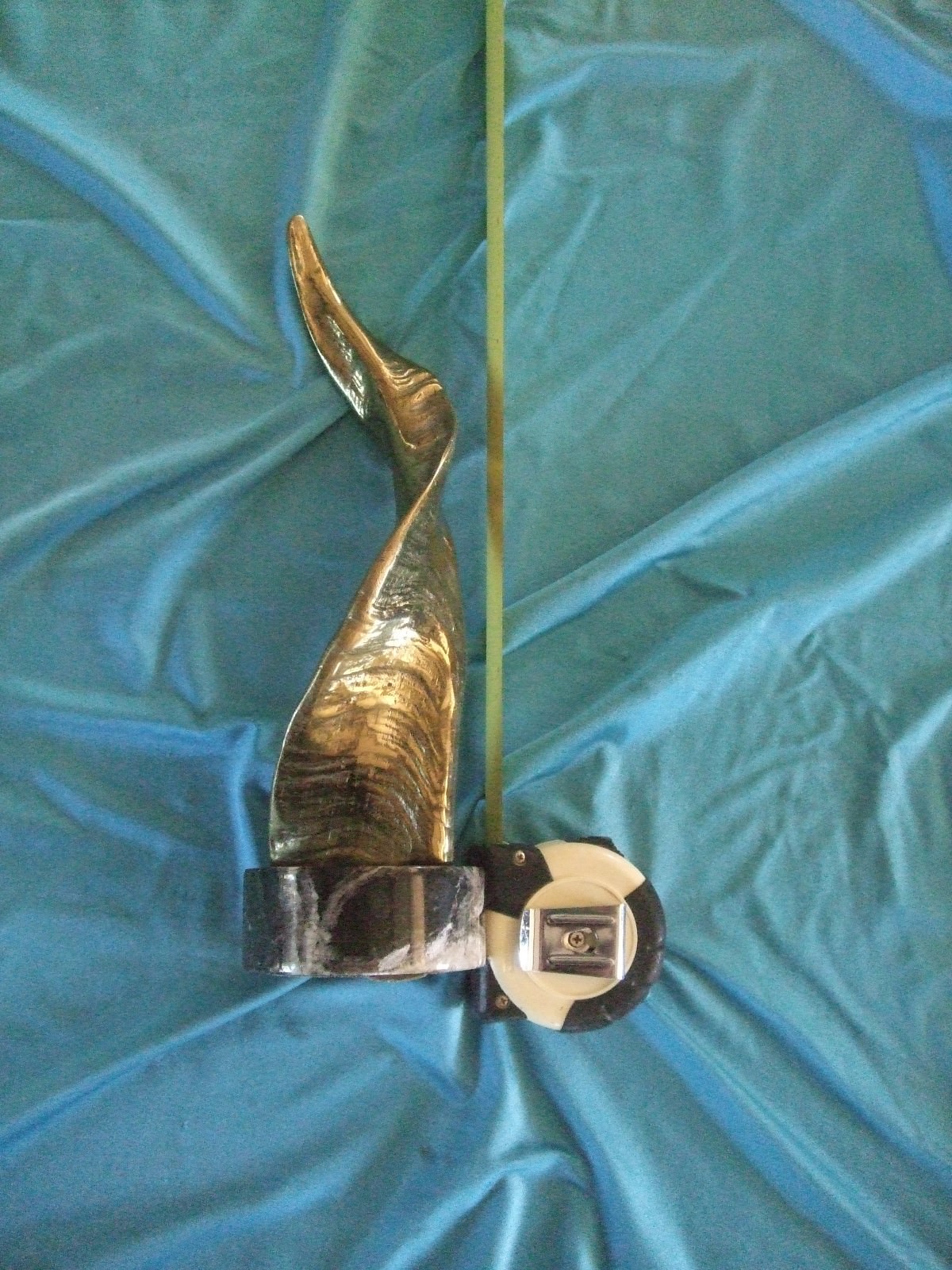 Brass Ram Rams Ram's Horn Sculpture on Marble Base-Exquisite Detail -weight =5lb