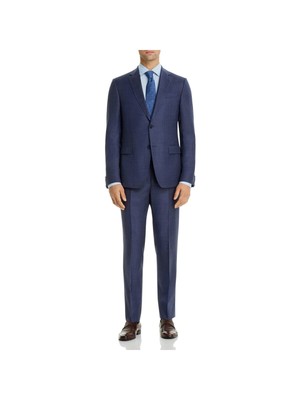 ZEGNA Мужской костюм Drop 8 Navy Slim Fit Stretch 50R 35 WAIST