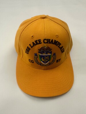 New The Corps USS Lake Champlain CG 57 OOD Yellow Baseball Cap Hat One Size