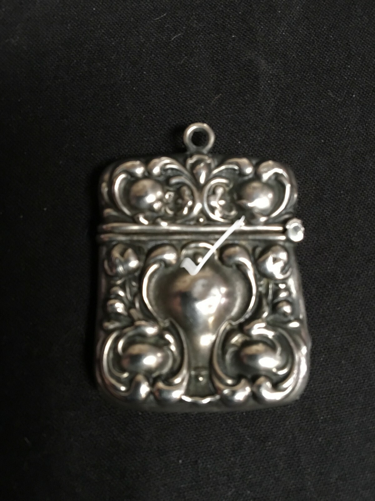 Vintage Victorian Sterling Silver Stamp Case Pendant
