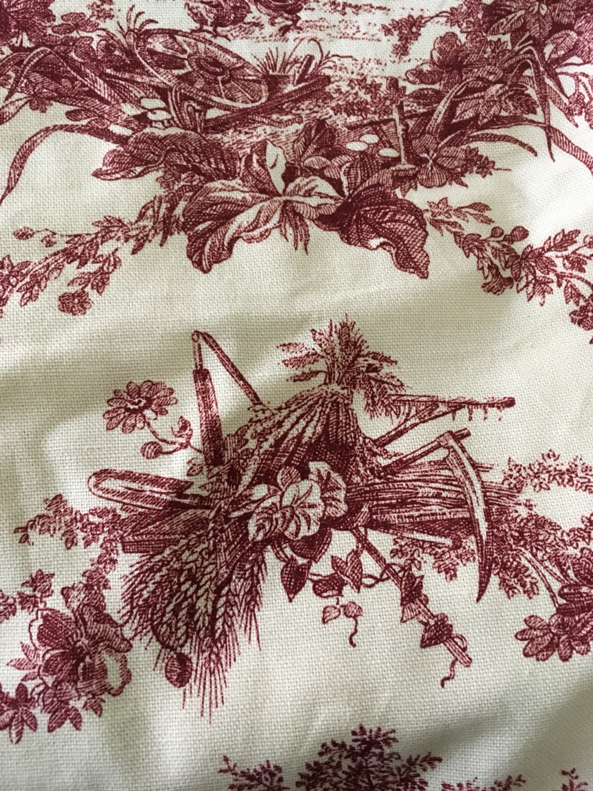 6 Yards Rare Discontinued Waverly Le Petite Ferme Toile Fabric Farm Scene