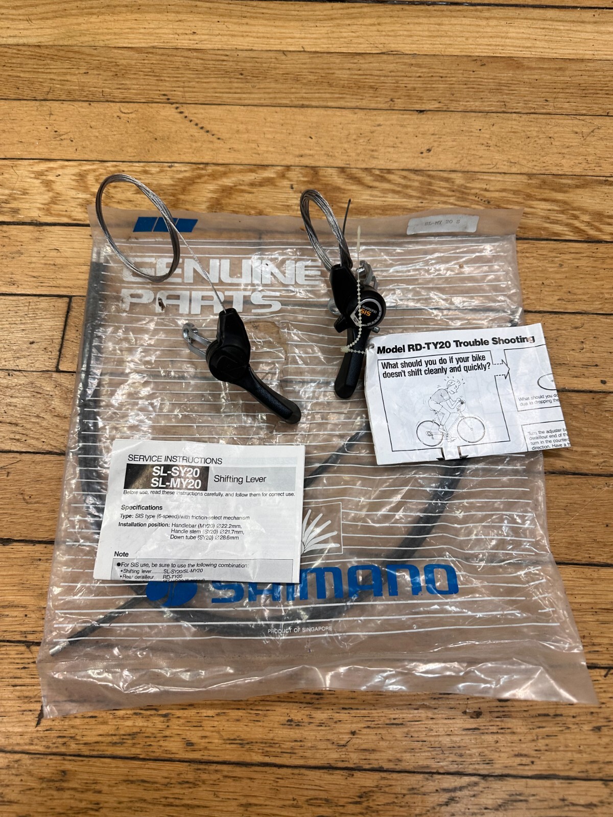 NOS Shimano SL-SY20 SL-MY20 6 Speed Double Thumb Shifters w