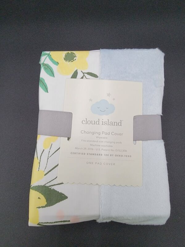 Baby Changing Pad Cover Meadow Floral Blue wipeable Cloud Island New