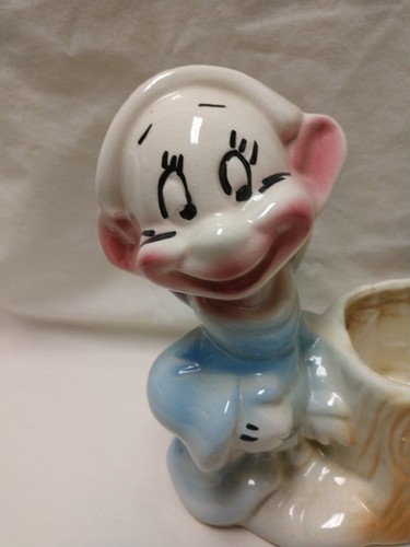 Dopey Vintage Walt Disney By Leeds Ceramic Planter 1940