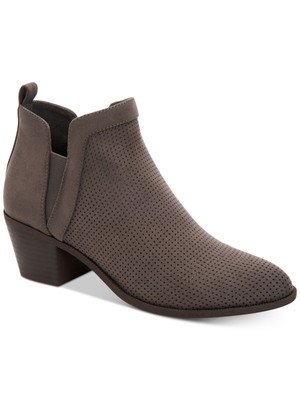STYLE & COMPANY Womens Gray Gore Myrrah Almond Toe Block Heel Booties 6 M