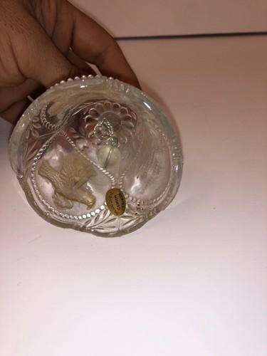 Vintage 24% Lead Crystal Bell EMSON  THE PLEDGE OF ALLEGIANCE ...