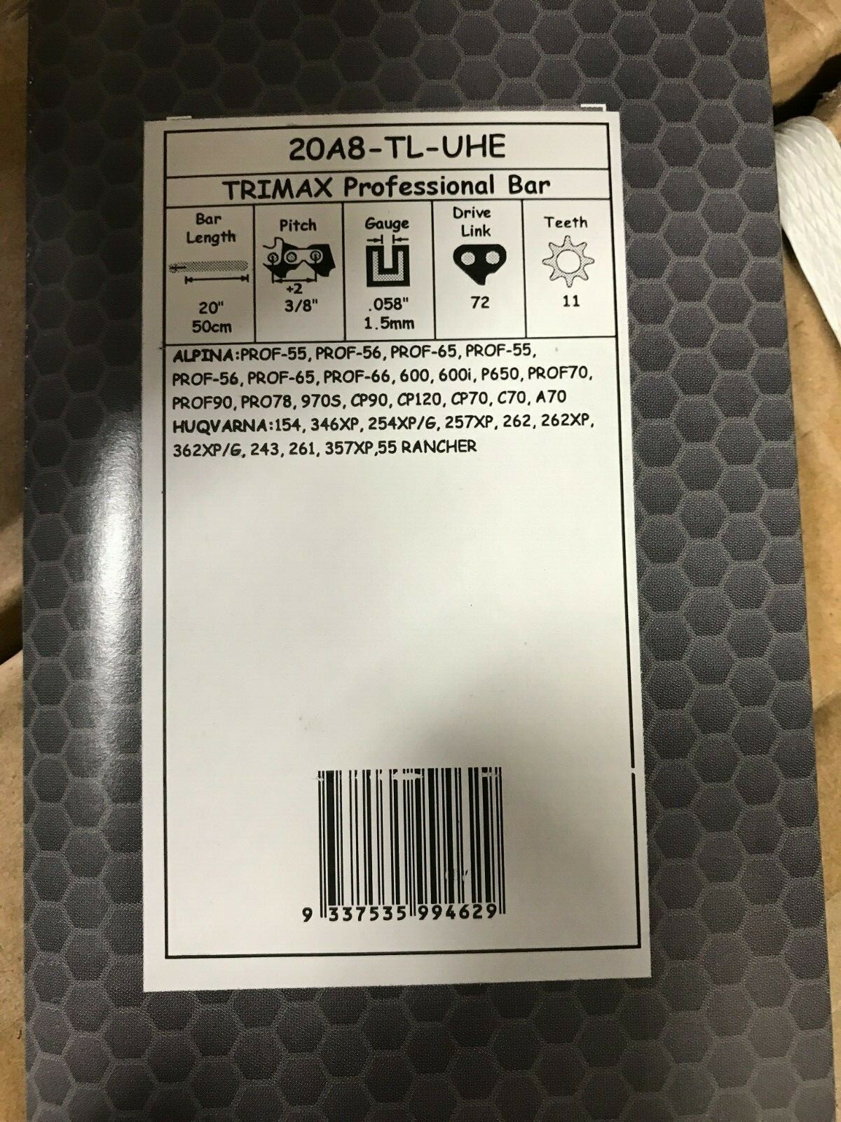 20" Guide Bar 3/8-058-72DL Husqvarna 55 257 350 357 359 455 Rancher WITH CHAIN!