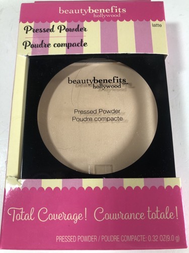 BEAUTY BENEFITS Pressed Powder Total Coverage 0.32 oz Latte New