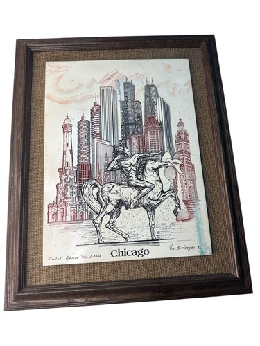 EUGENE ANDREYEV Etching Signed Numbered 762/5000 LE Vtg Chicago 1982 Coa 16”x13”