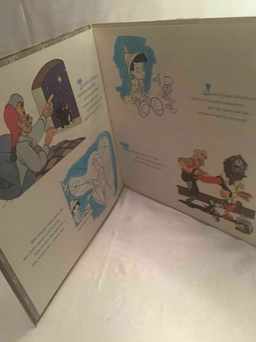 1962 vintage Walt Disney Pinocchio LP vinyl record book children's Disneyland