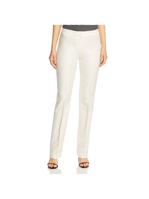 

LAFAYETTE 148 Женские фактурные брюки на молнии цвета слоновой кости для работы, Цвет слоновой кости, MP703R-1J78