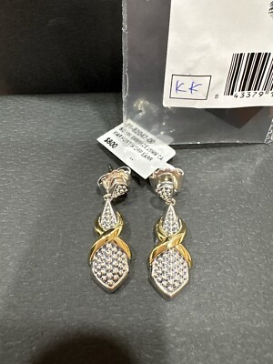 LAGOS Caviar 18K Gold Two Tone X Drop Earrings NEW $800