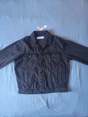 Topman Oversized denim jacket-Black Size XL