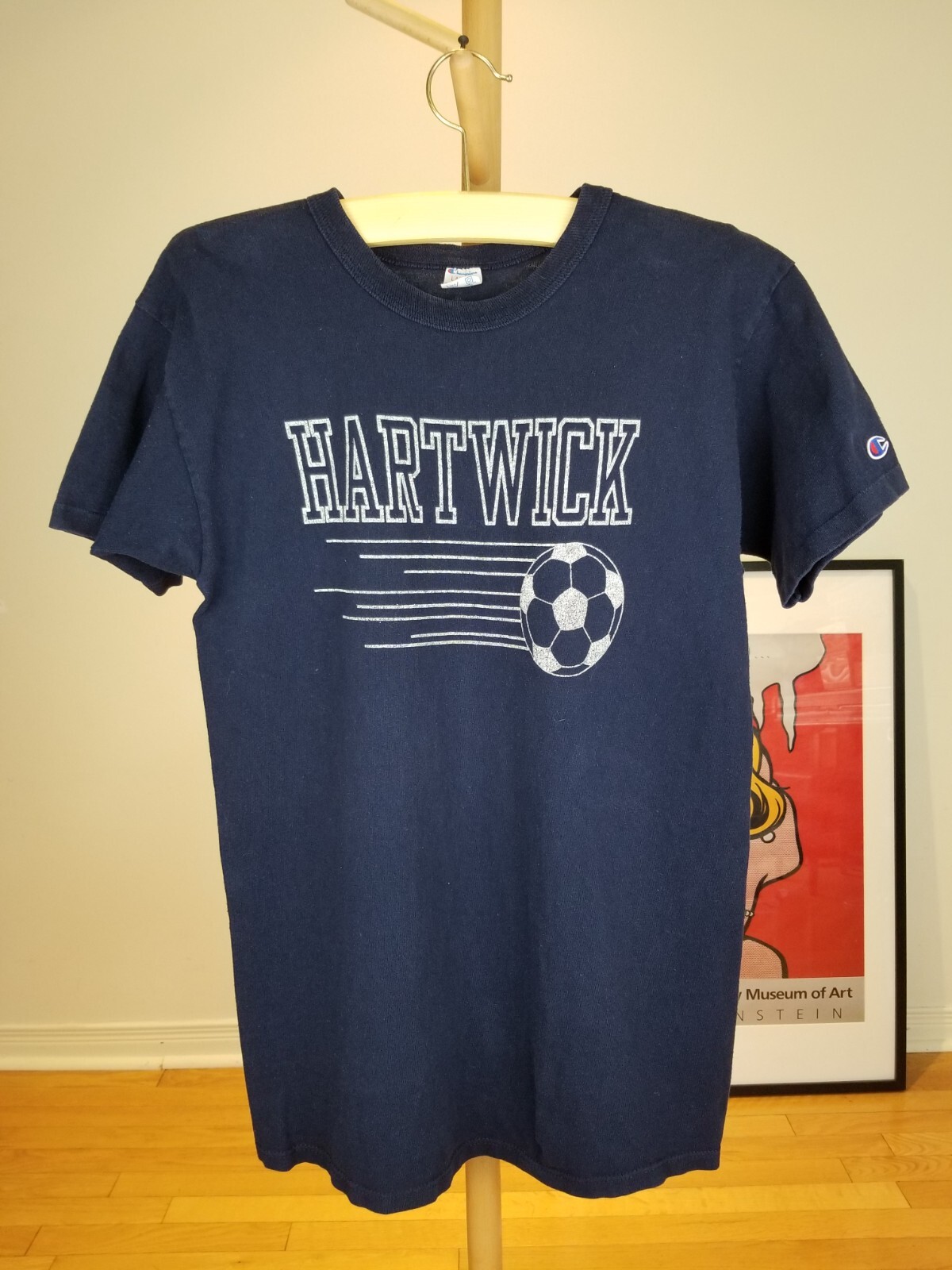 80s Champion®︎ NAVY Baseball Shirt VINTAGE 80' CHAMPION HARTWICK 100% COTTON NAVY T-SHIRT SZ