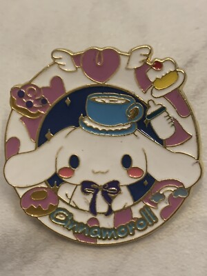 NEW Sanrio Hello Kitty Cinnamoroll Cloud Dog Bow Kawaii Cafe Round Enamel Pin