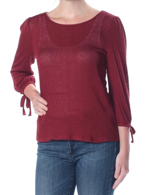 

Женский темно-бордовый топ LUCKY BRAND с воротником 3/4 и круглым вырезом, Maroon