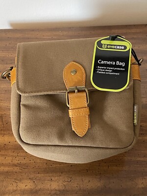Evecase Camera Bag Tan Canvas Belt Bag or Crossbody NWT