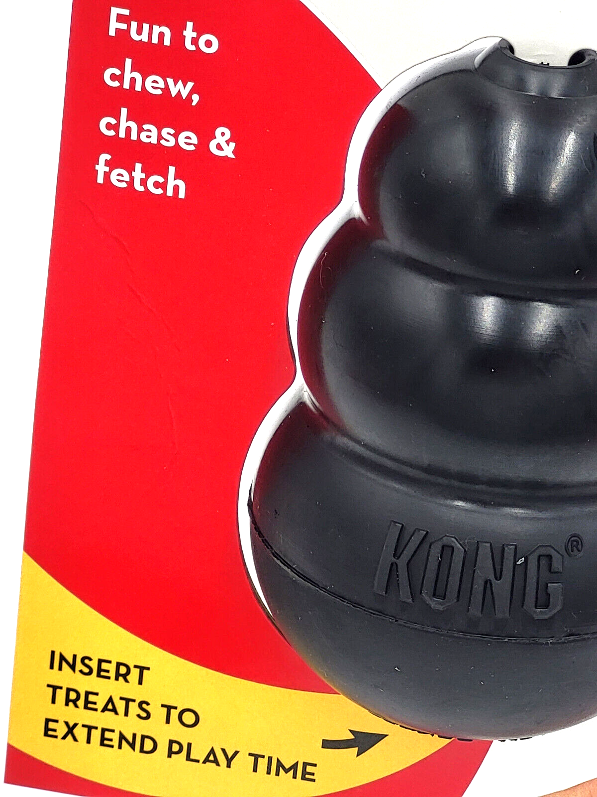 KONG Extreme LARGE Black Durable Rubber Treat Stuffable Fetch & Chew Dog Toy 4"