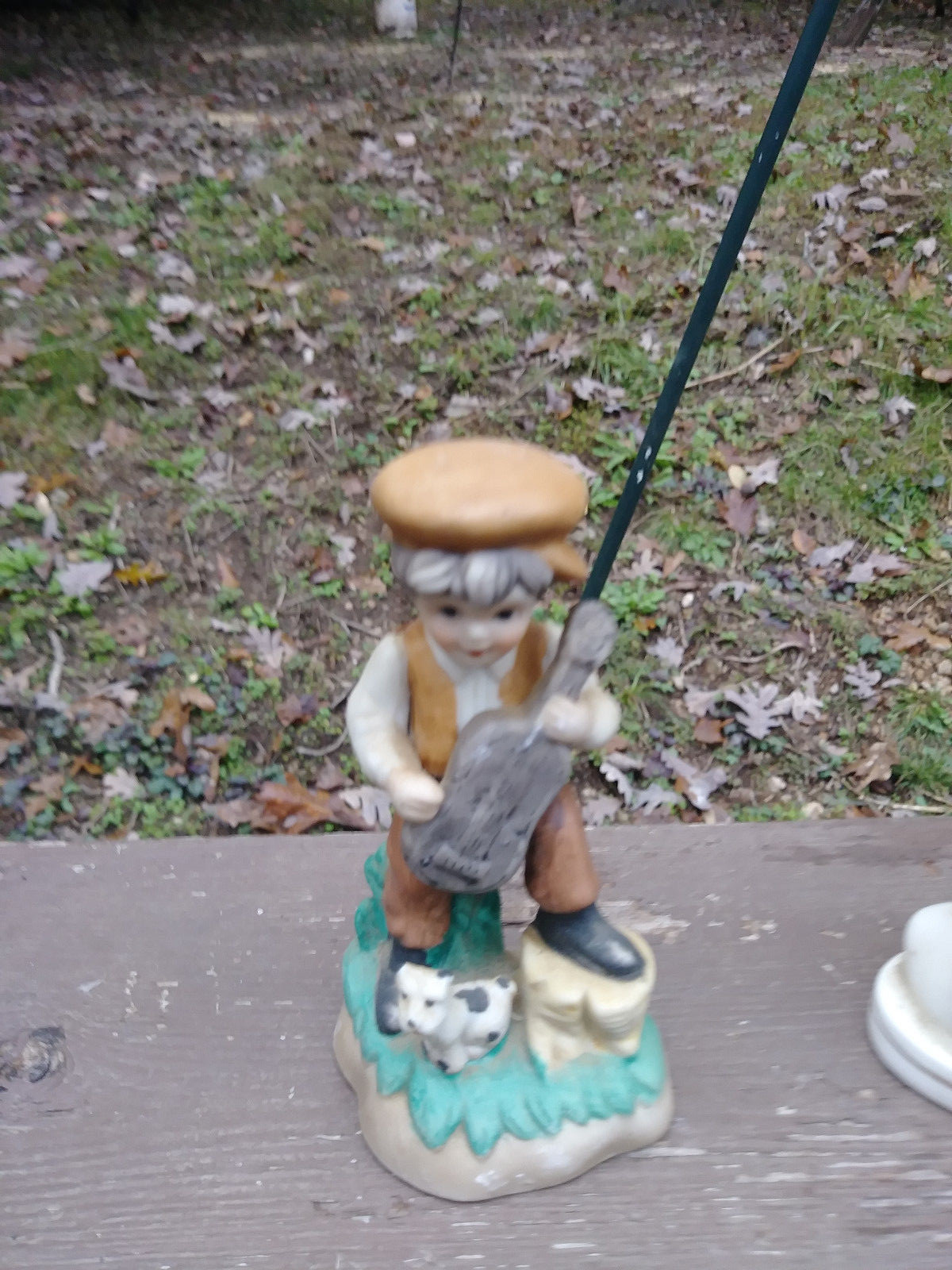 Porcelain Young Boy Figurine - With Guitar & Pup - Beautiful Condition!