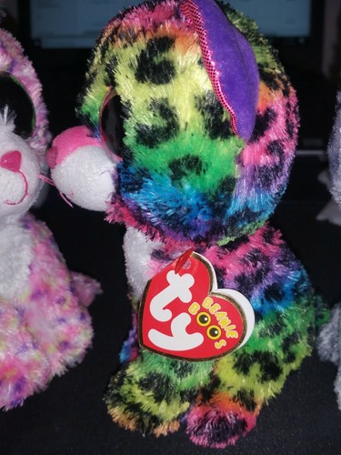 Ty Beanie Boos 6in willow, Multicolor Dotty,Sasha and sophie Cats set