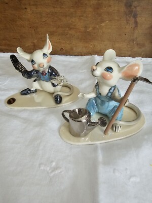 Vintage Hagen Renaker Lot City Mouse Country Gardener Mouse NOS Original Box Pkg