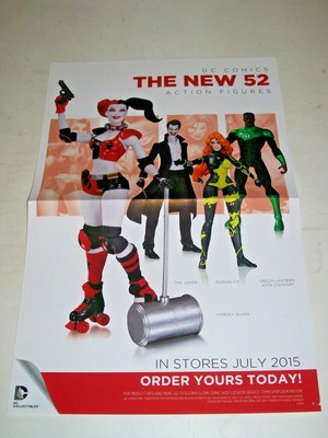 DC New 52 Action Figures Promo Poster 11'' x 17'' DC Direct 2014 Harley Joker Ivy