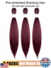 KAVSORAPI Burgundy Braiding Hair 20 Inch Pre Stretched Hair Long Straight Crochet Braids Yaki Texture Synthetic Fiber 3 Packs (118#/Burgundy)