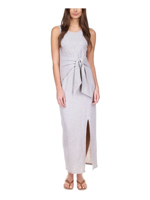 MICHAEL MICHAEL KORS Womens Gray Pullover Self-tie Waist Panels Maxi Dress S