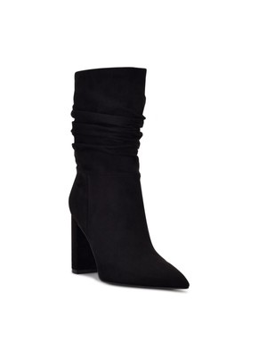 Женские черные ботинки Denners NINE WEST с острым носком и блочным каблуком на мягкой подкладке, 7,5 М