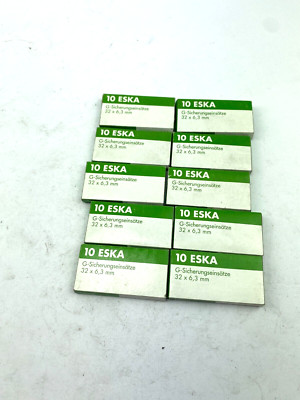 POSTEN..10x ESKA G-Sicherungseinsätze 32x6,3mm 6,3A *4 VE*+5A*3 VE*+4A*3 VE*